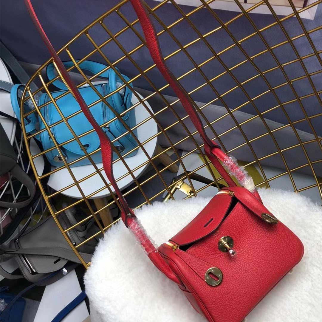 Replica Hermes Aaa-Lindy Mini Bag H079086Ck37 Black/Red/Grey