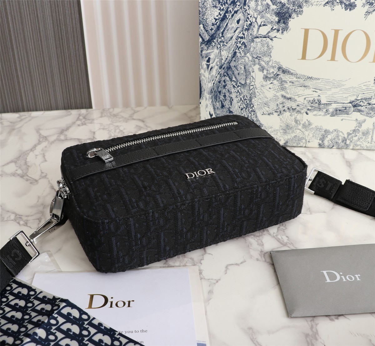 Replica Dior Safari Messenger Bag Black/Beige