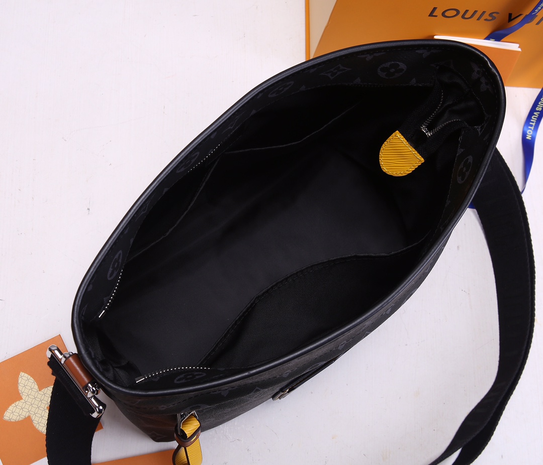 Replica Louis Vuitton Besace Zippee Black/Yellow
