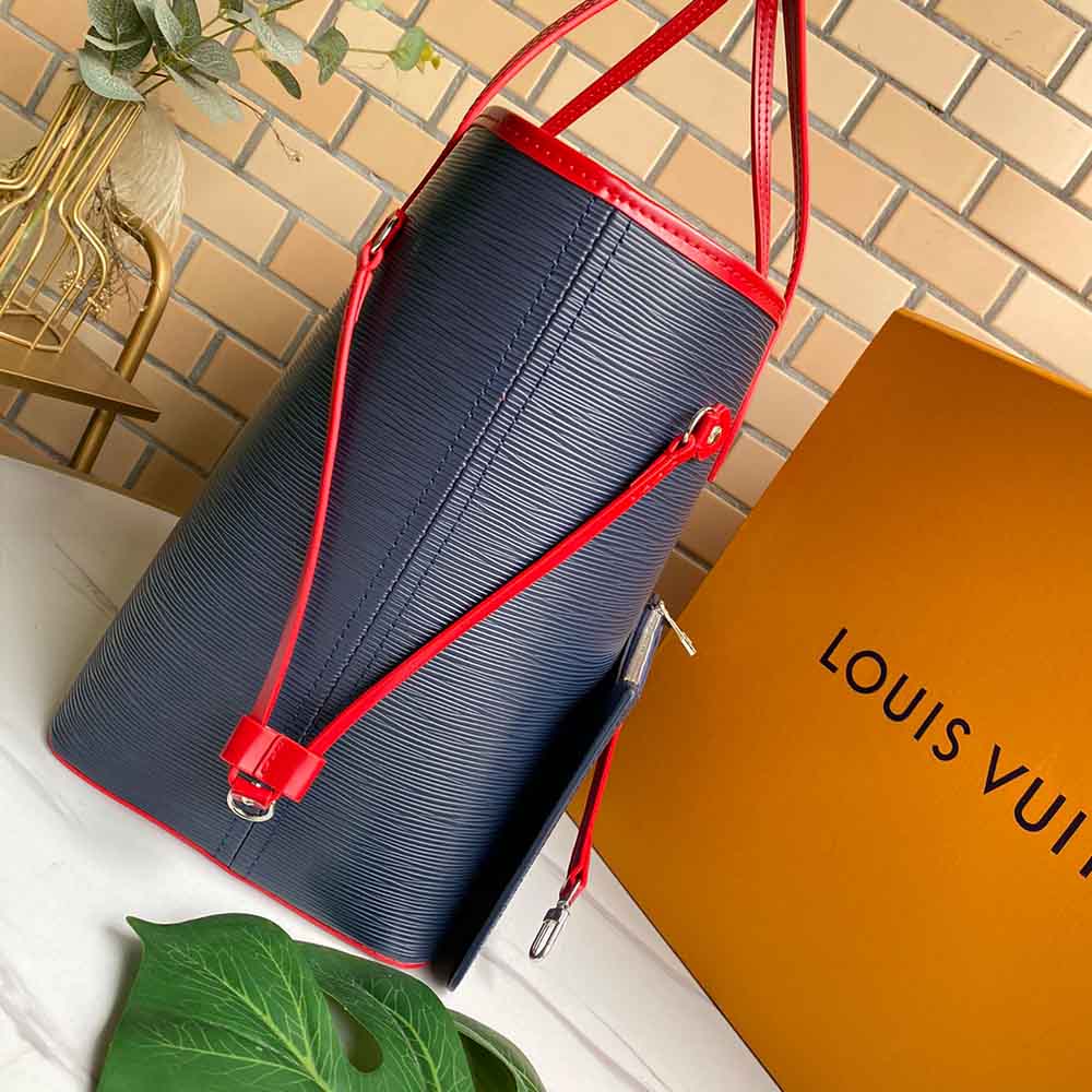 Replica Louis Vuitton Neverfull Mm Epi Leather M56947 Navy/Black/Red