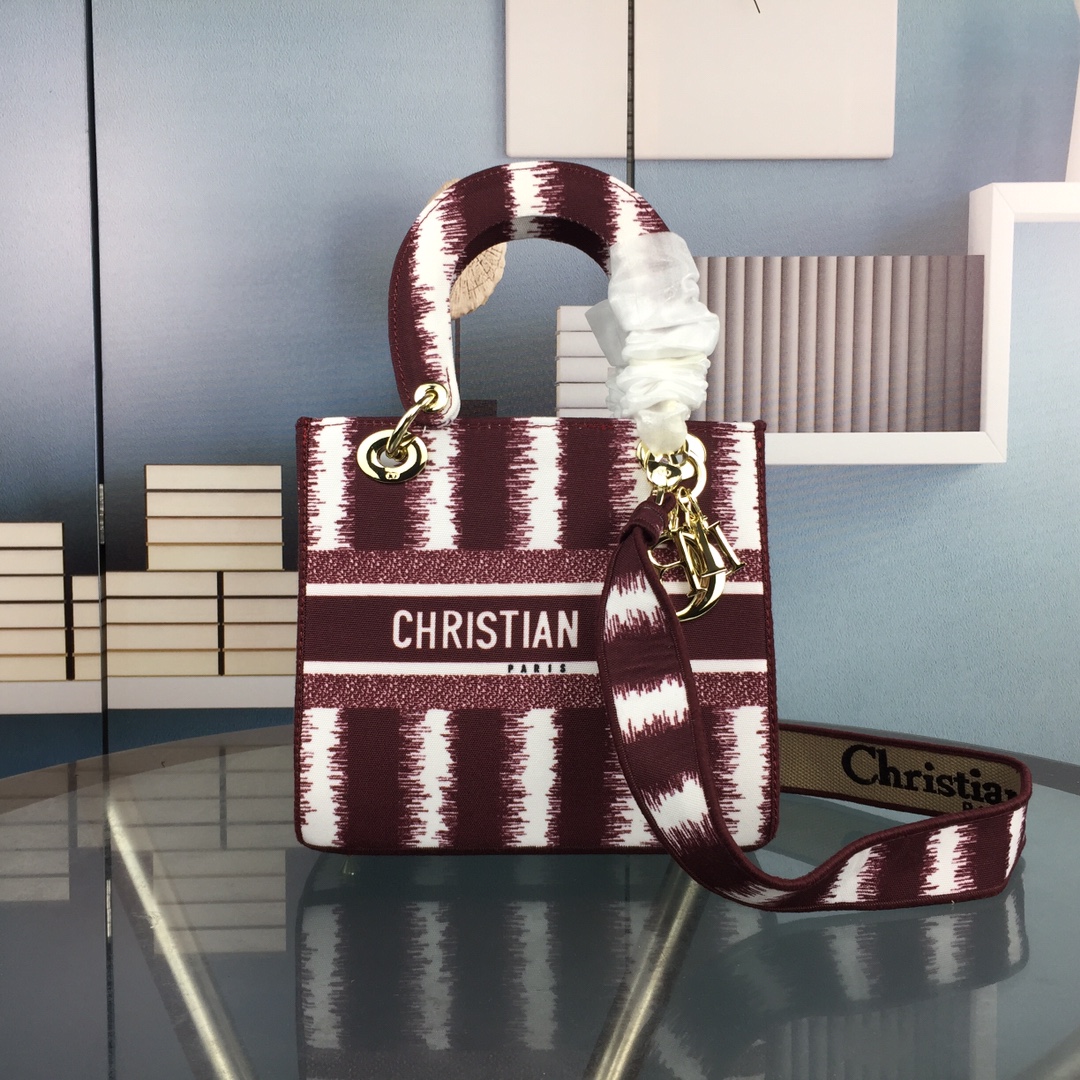 Replica Dior Medium Lady D-Lite Bag Blue/Red/O