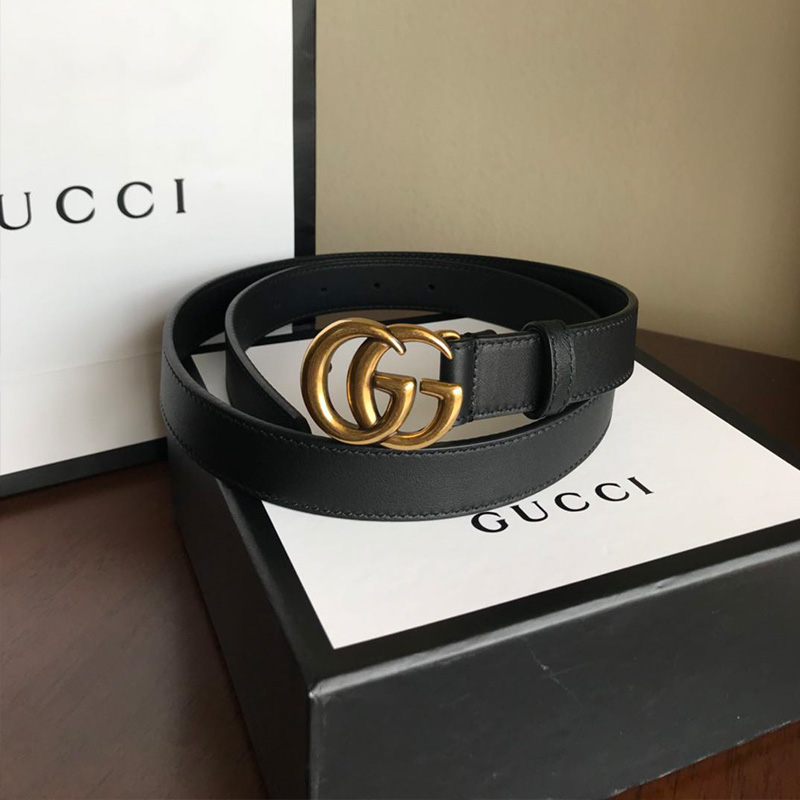 Replica Gucci Classic Vintage Belt Gold  Black