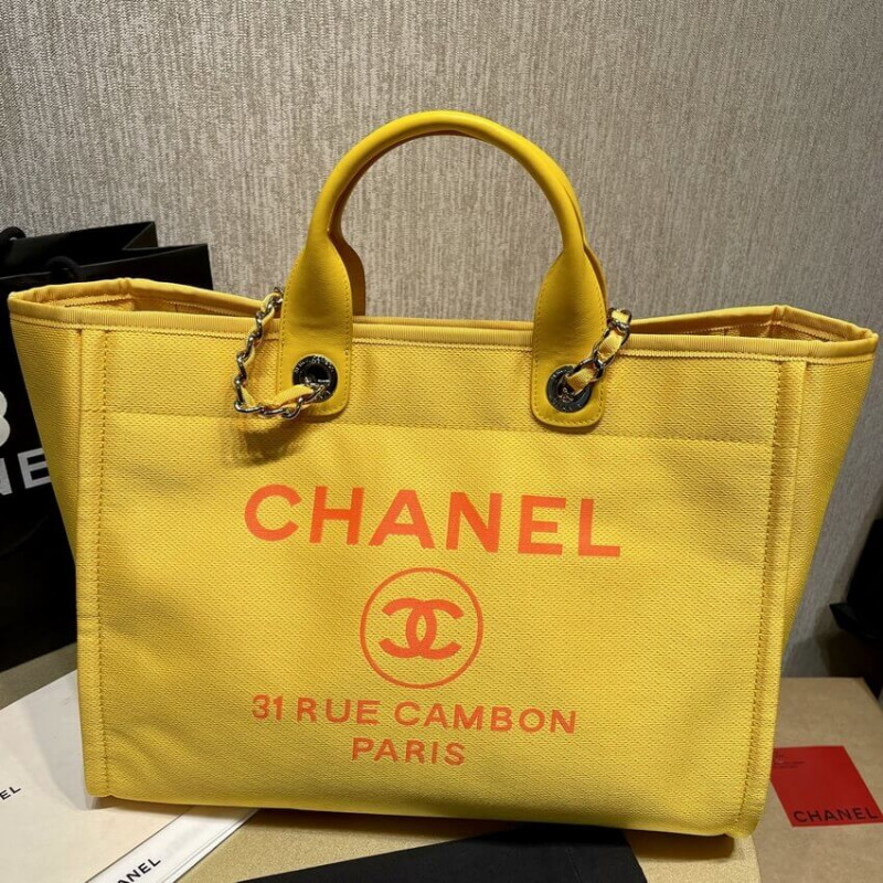 Replica Chanel 21S Deauville Orange Yellow Large Shopping Bag A66941
