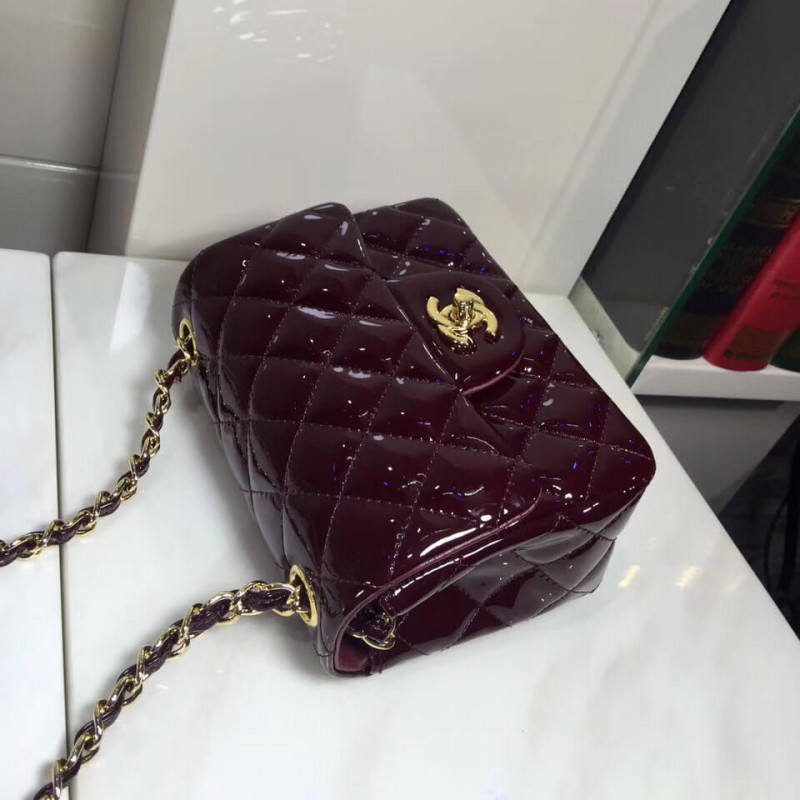 Replica Chanel Pantent Leather 17Cm Classic Flap Bag 1115