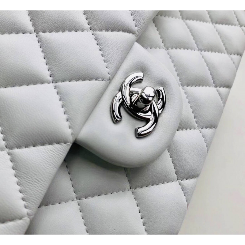 Replica Chanel 1112 White Medium Size 2.55 Lambskin Leather Flap Bag