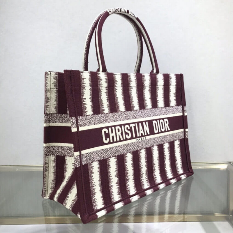 Replica Dior Small Book Tote D-Stripes Embroidery M1296
