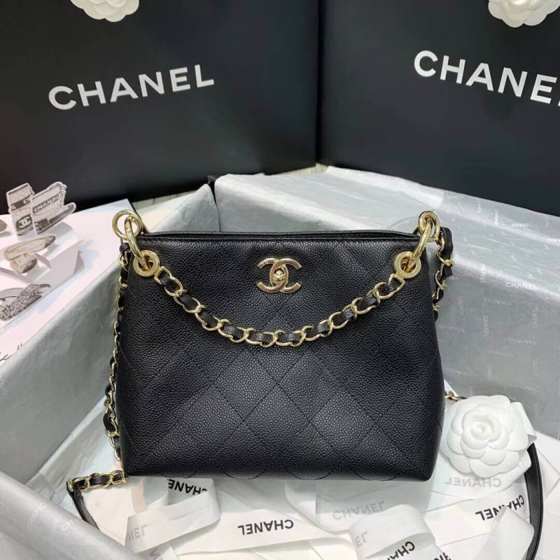 Replica Chanel Grained Calfskin Small Hobo Bag As1461