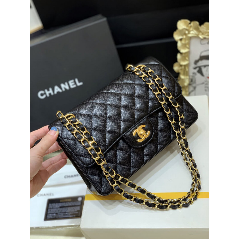 Replica Chanel Small Classic Double Flap Bag A01113 Caviar Calfskin