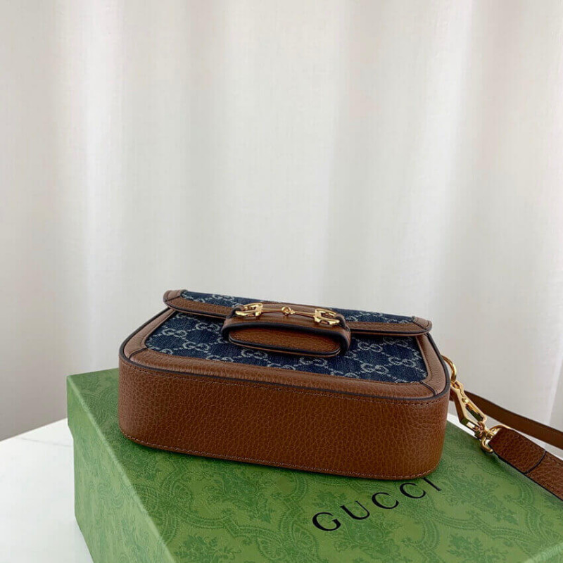 Replica Gucci Horsebit 1955 Denim Mini Bag 658574