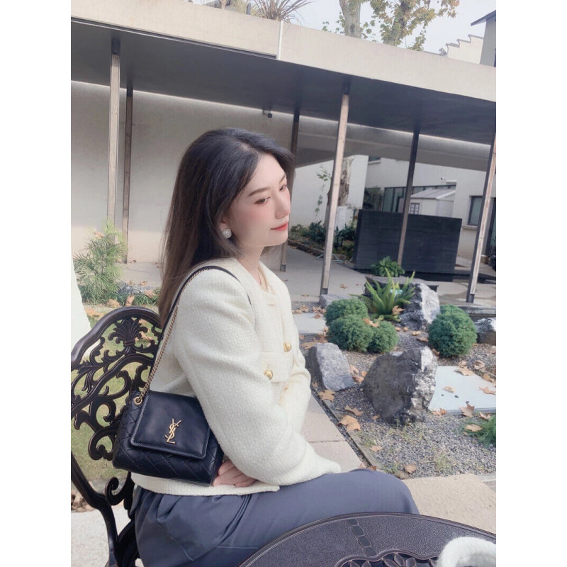 Replica Saint Laurent Nolita Mini Leather Shoulder Bag 672738 Black