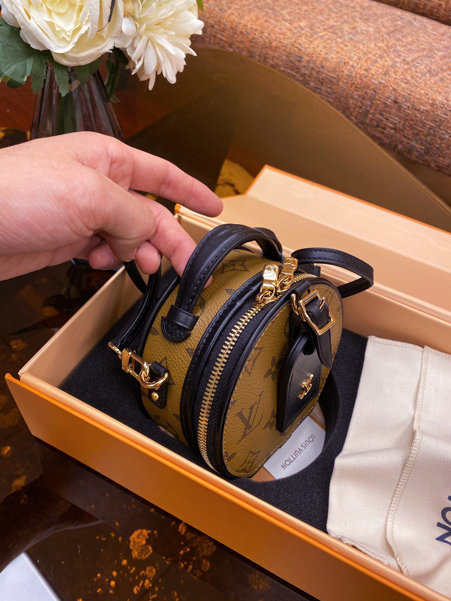 Replica Louis Vuitton Monogram Reverse Canvas Mini Boite Chapeau M68276