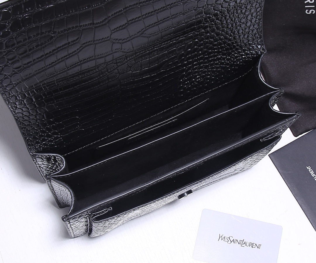 Replica Ysl Sunset Medium In Crocodile Embossed Shiny Leather 1737