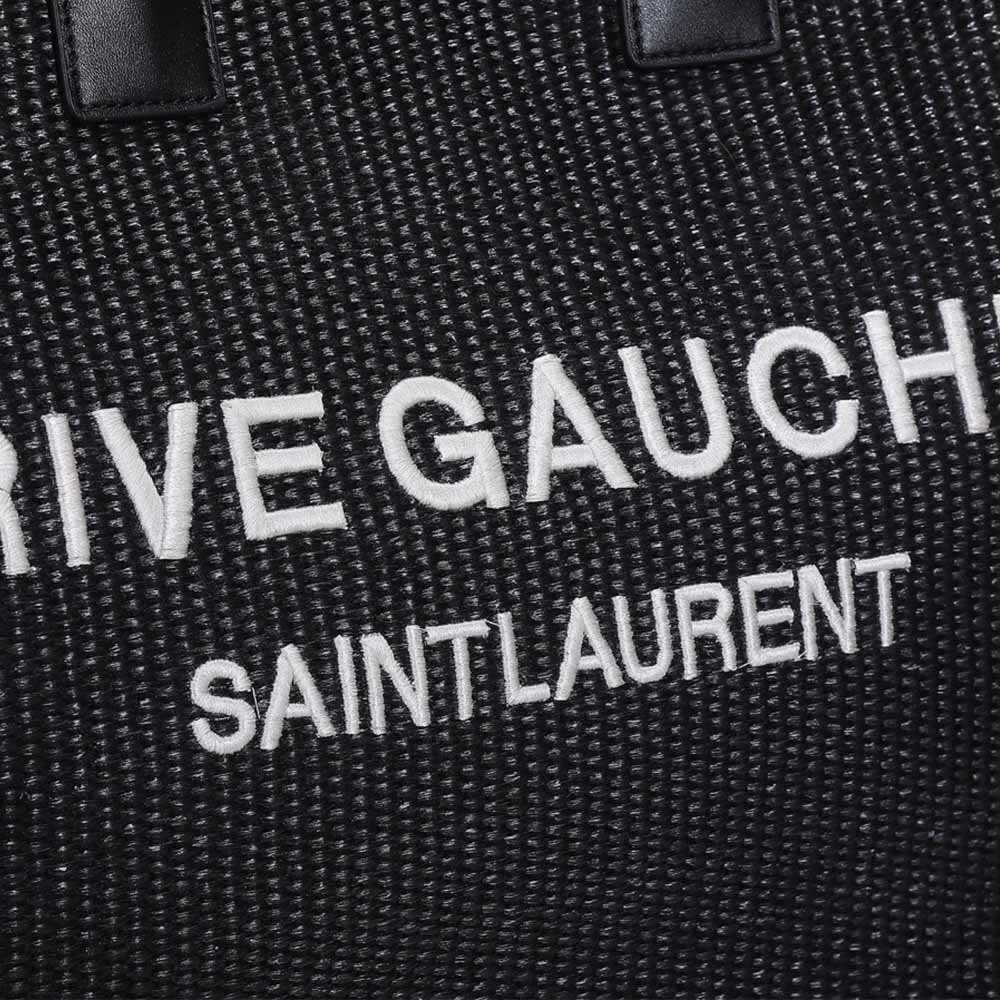 Replica Ysl Rive Gauche Tote Bag In Linen And Leather 4992