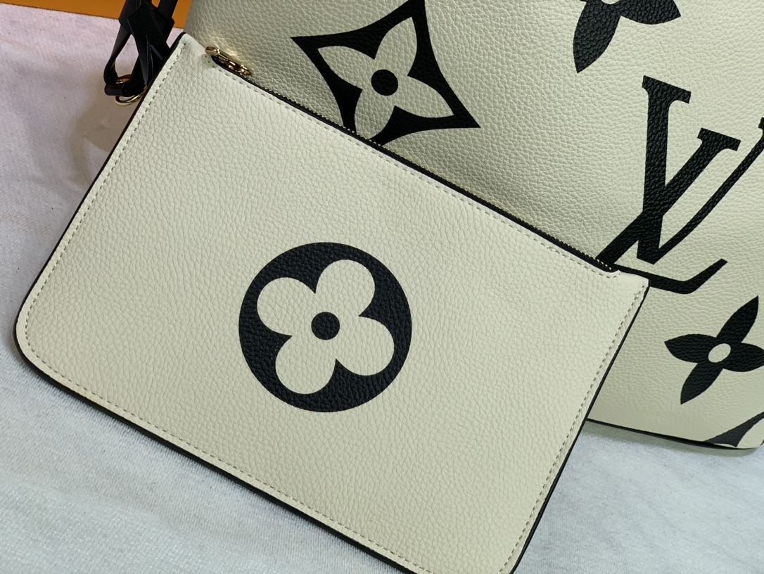 Replica Louis Vuitton Neverfull M45679 Mm Tote Bag White/Black