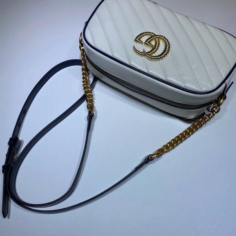 Replica Gucci Gg Marmont Small Shoulder Bag 447632 White