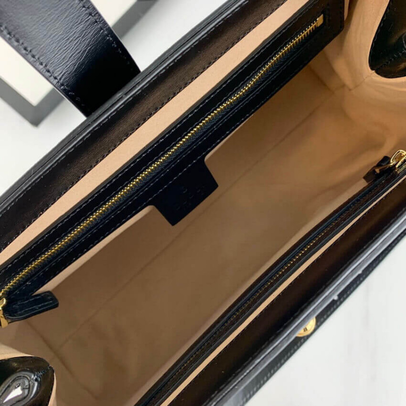 Replica Gucci Jackie 1961 Medium Tote Bag In Black Leather 649016