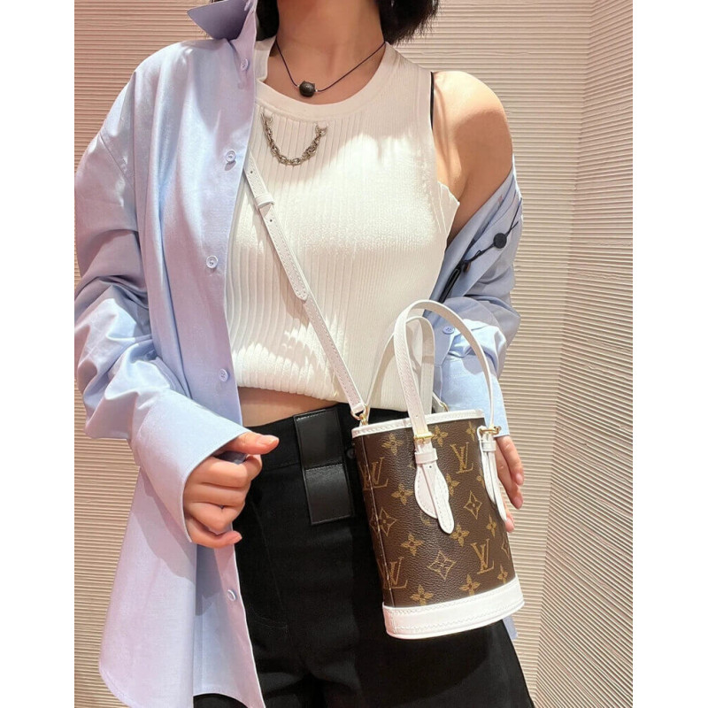 Replica Louis Vuitton Monogram Nano Bucket Bag M81489