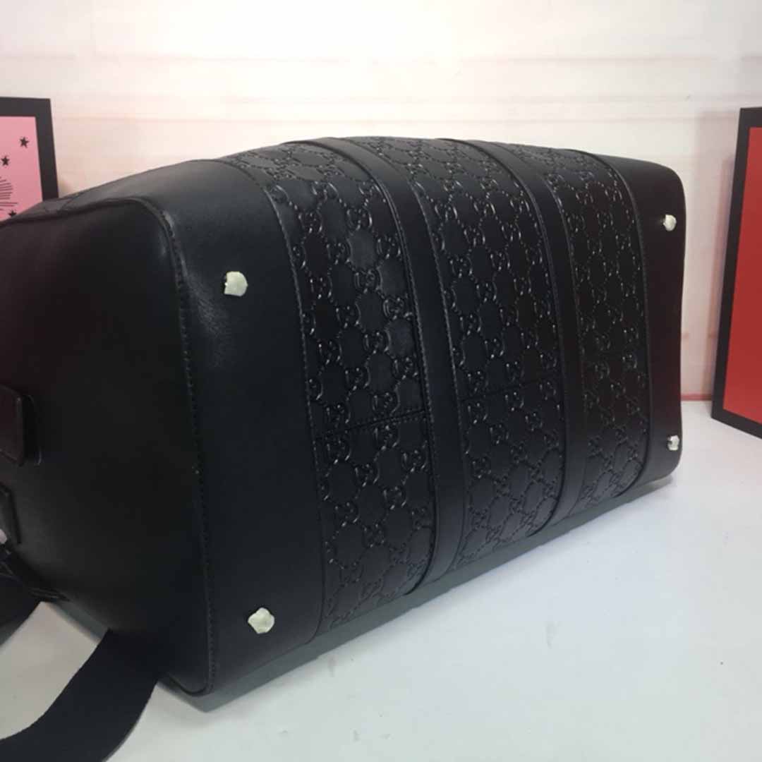 Replica Gucci Aaa-Double G Embossed Duffle Bag 625768 Black/Red