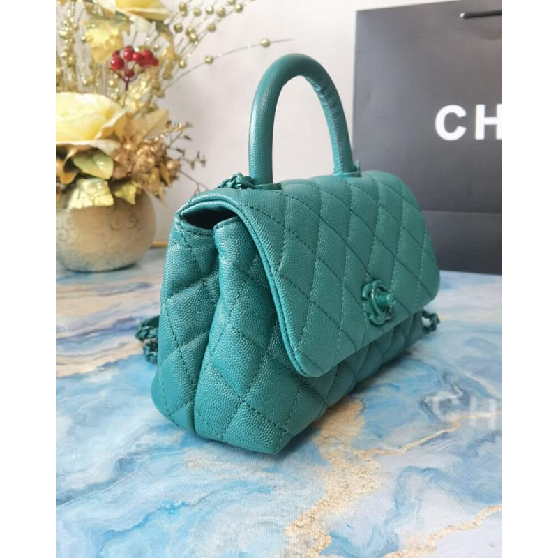 Replica Chanel Mini Coco Handle Ultra Matte Bag In Grained Calfskin As2215