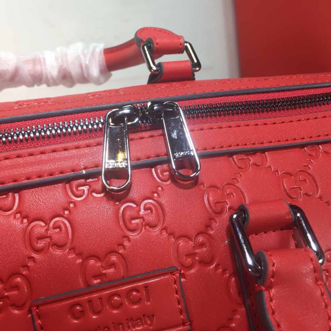 Replica Gucci Aaa-Double G Embossed Duffle Bag 625768 Black/Red