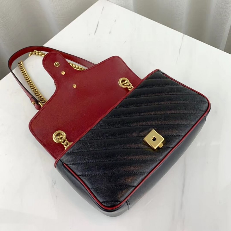 Replica Gucci Gg Marmont Small Shoulder Bag 443497 Black