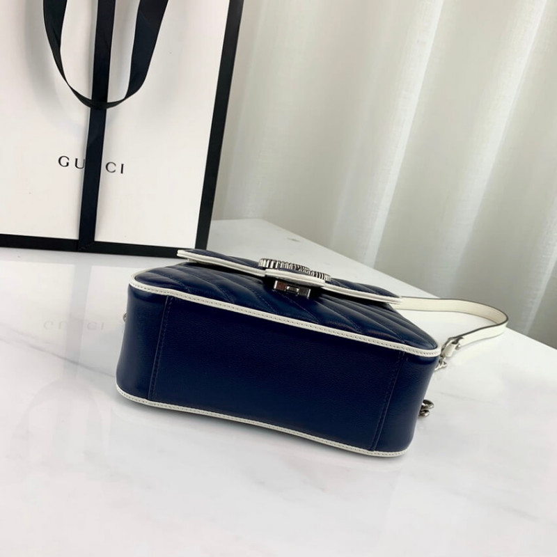 Replica Gucci Gg Marmont Mini Top Handle Bag 583571 Blue