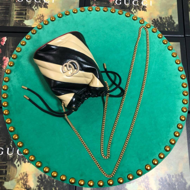 Replica Gucci Gg Marmont Mini Bucket Bag 575163 Beige/Black