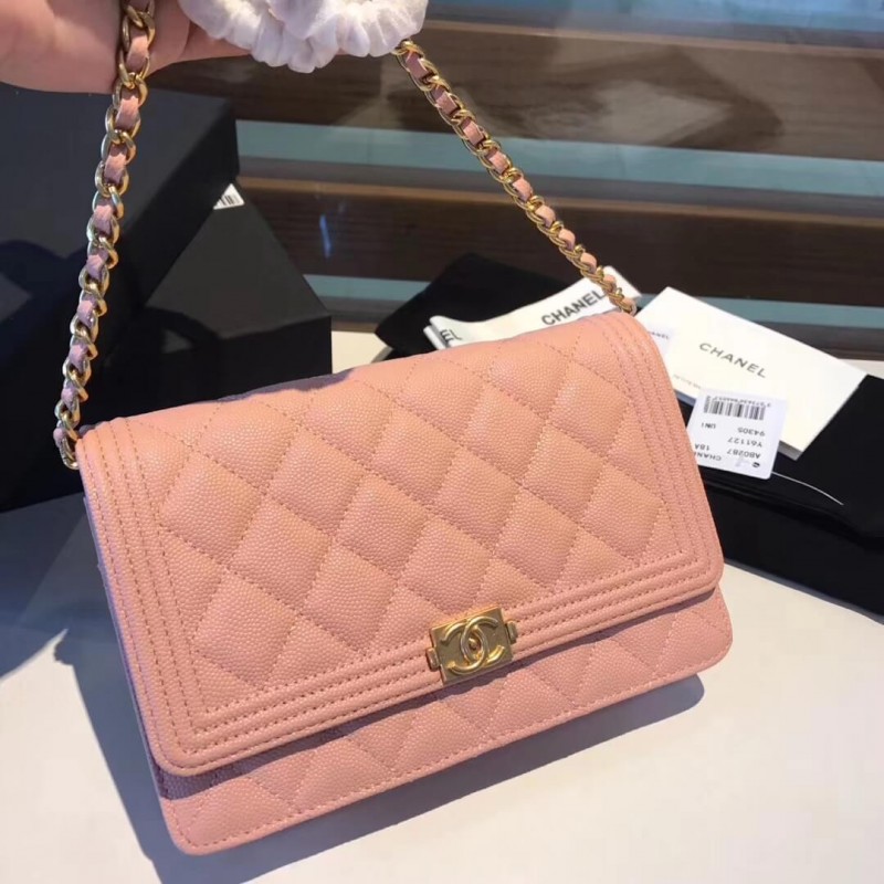 Replica Chanel Quilted Caviar Leboy Woc Chain Bag 80287