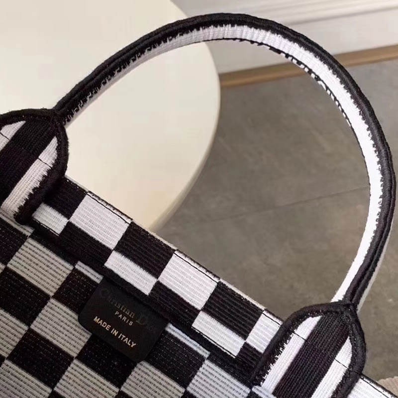 Replica Christian Dior Book Tote Black And White Bag M1286