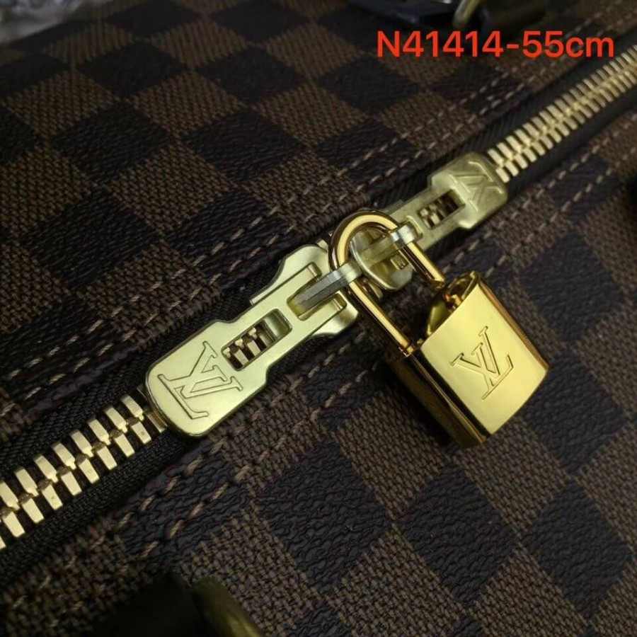 Replica Louis Vuitton Damier Ebene Canvas Keepall Bandouliere 55 N41414