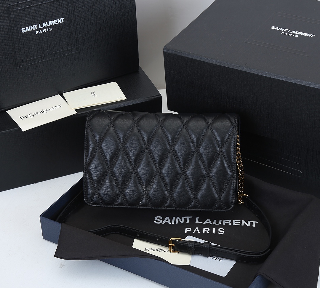 Replica Ysl Becky Chain Wallet In Quilted Lambskin 1944