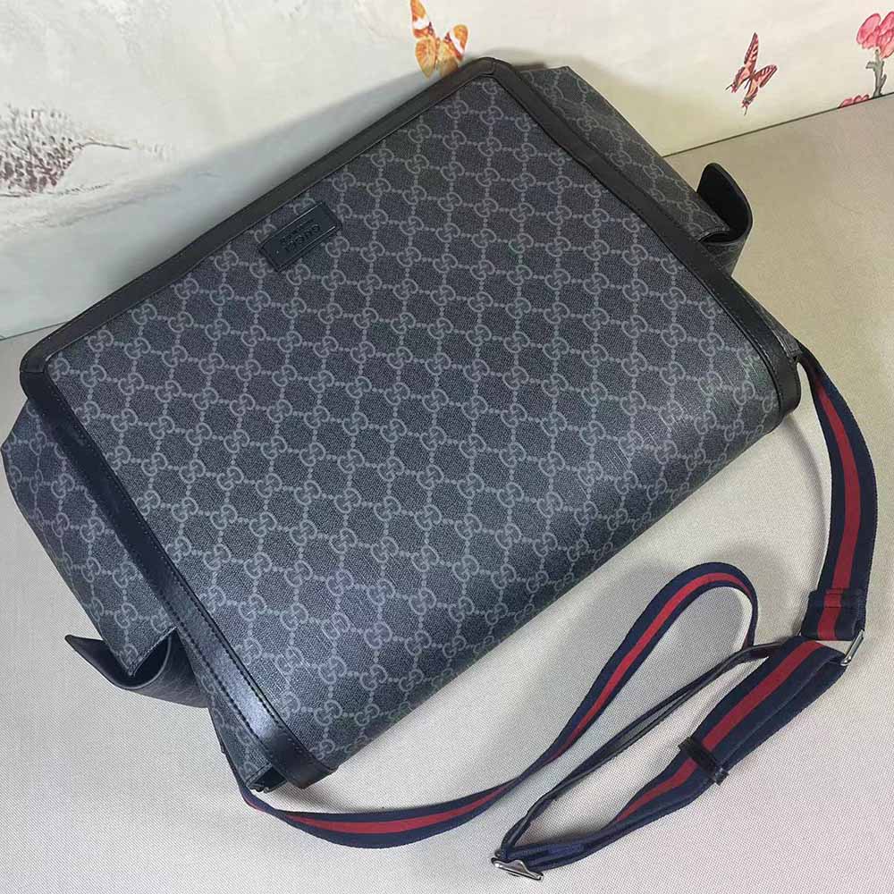 Replica Gucci Gg Supreme Diaper Bag Grey/Black 495909