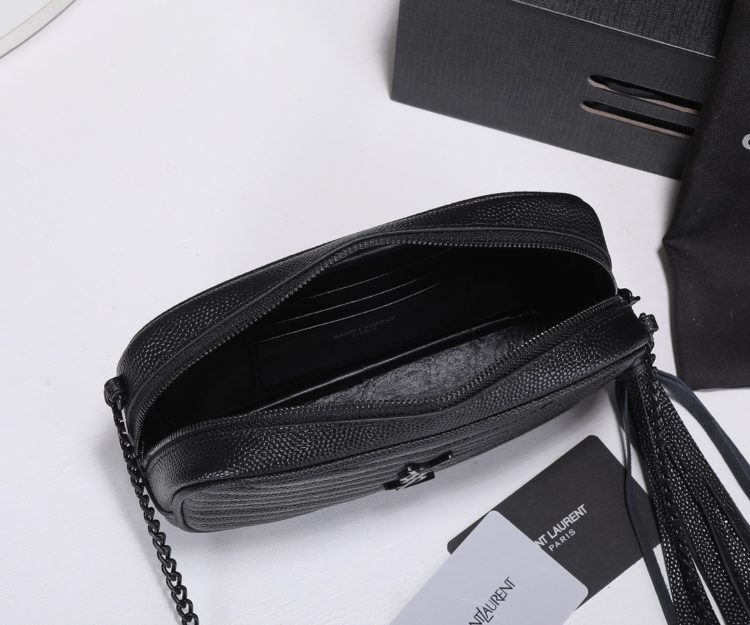 Replica Ysl Lou Mini Bag Black/Silver Hardware