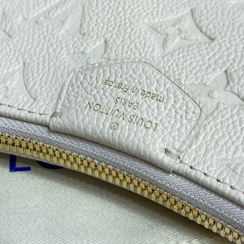 Replica Louis Vuitton Monogram Empreinte Easy Pouch On Strap M81066 Creme Aaa