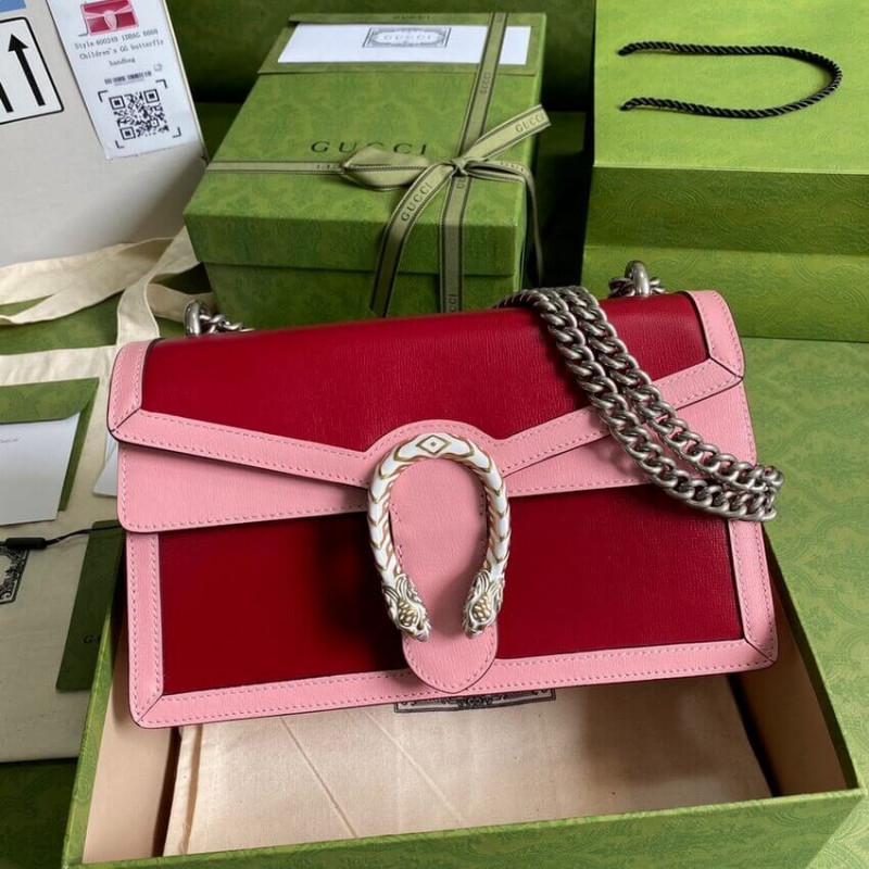 Replica Gucci Dionysus Small Shoulder Bag 400249 Red And Pink Leather