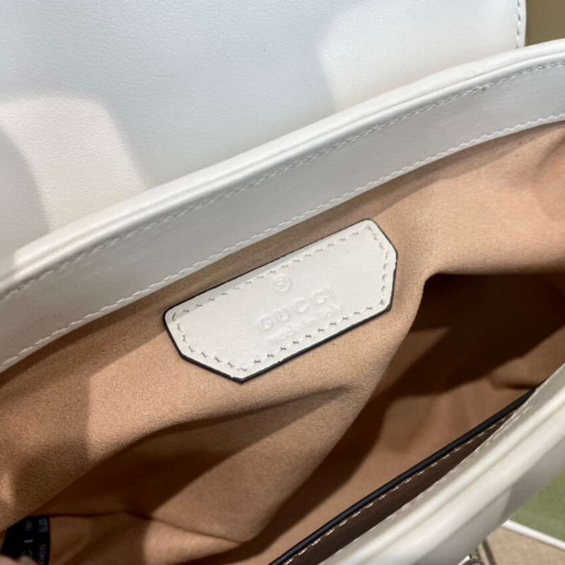 Replica Gucci Gg Marmont White Matelasse Leather Mini Top Handle Bag 583571