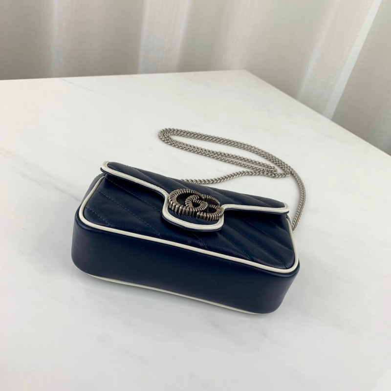 Replica Gucci Gg Marmont Super Mini Bag 574969 Blue
