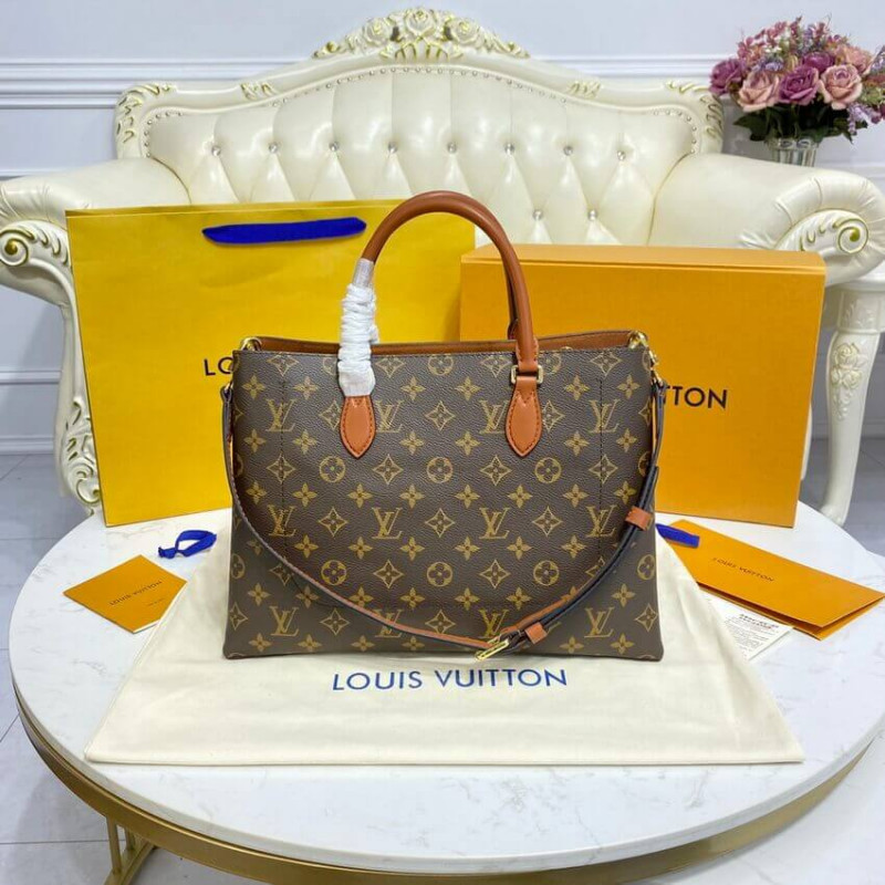Replica Louis Vuitton Monogram Canvas Flower Tote M43770 Caramel