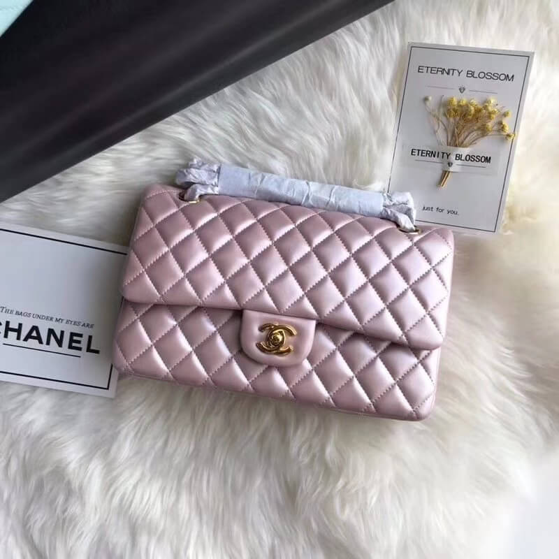 Replica Chanel 1112 Pink Gold Medium Size 2.55 Lambskin Leather Flap Bag