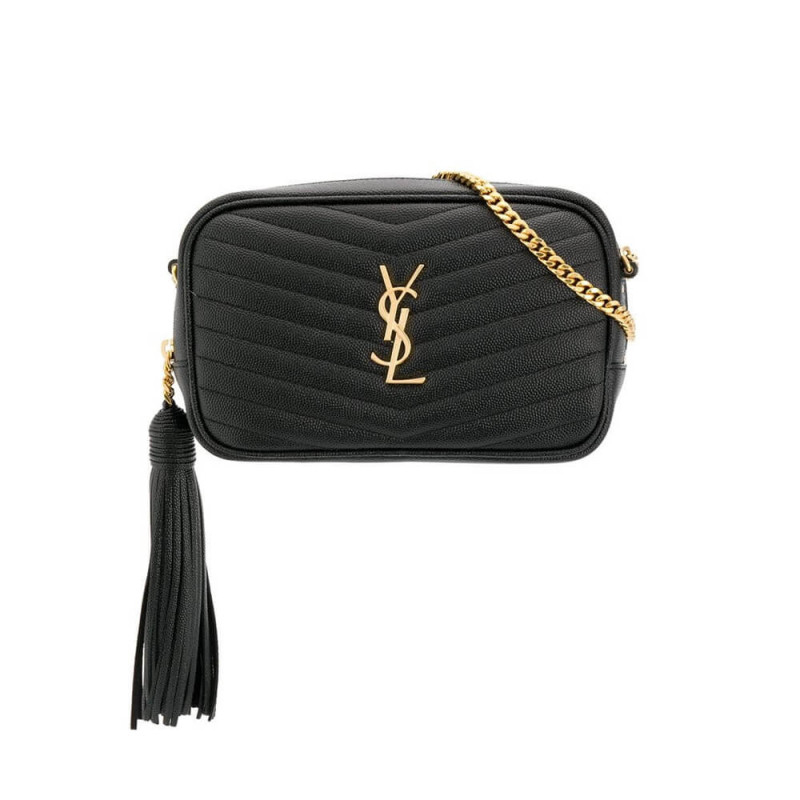 Replica Ysl Saint Laurent Lou Mini Camera Bag 585040 In Grain Leather Black