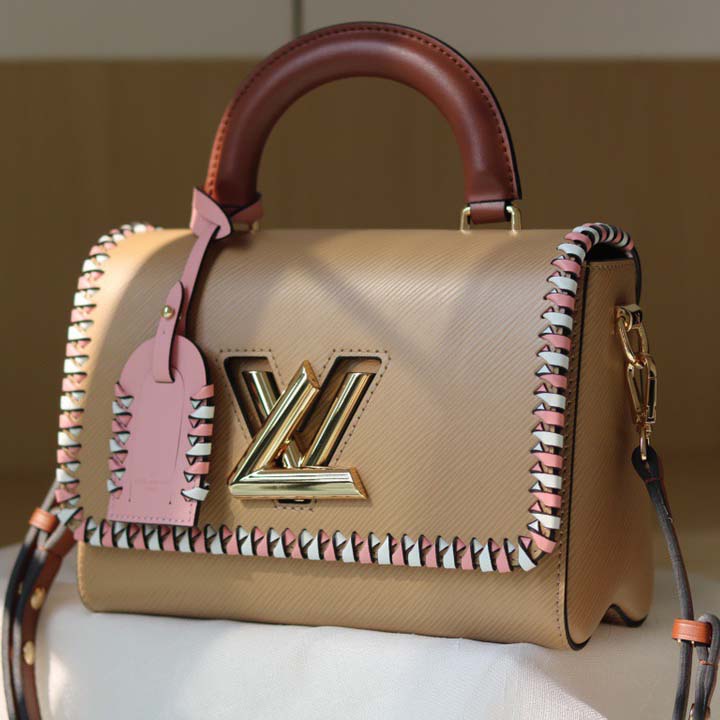 Replica Louis Vuitton Twist Mm Handbag Black/Pink/Brown
