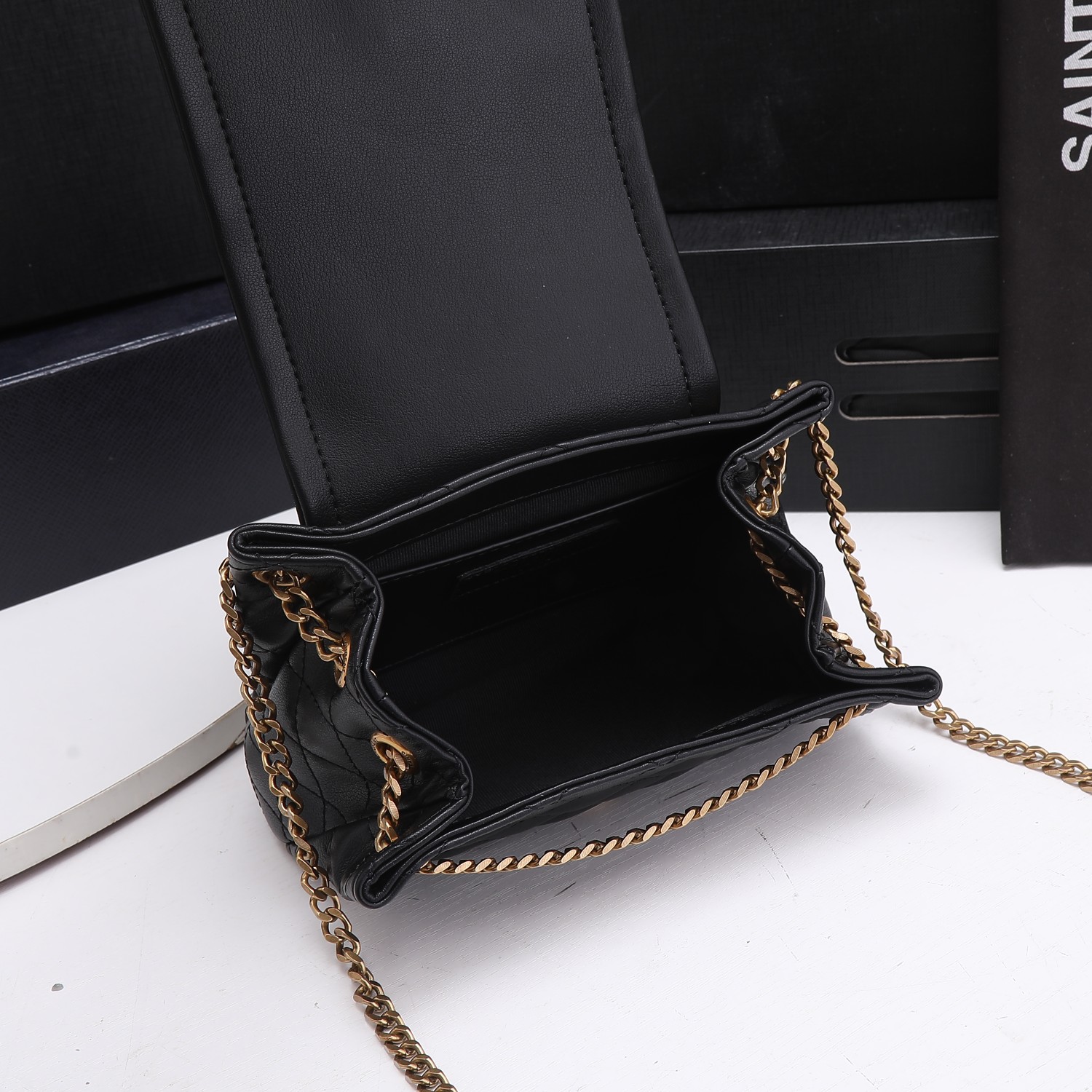 Replica Ysl Mini Nolita Bag In Lambskin- Black/White