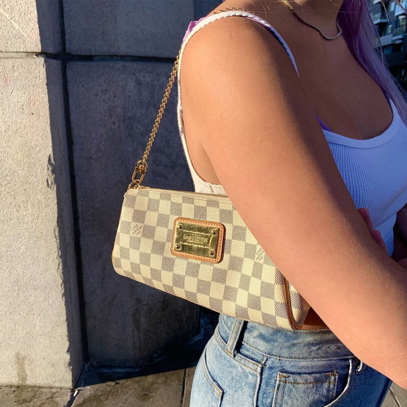 Replica Louis Vuitton Damier Azur Canvas Eva Clutch N55214