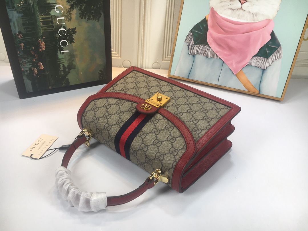 Replica Gucci Ophidia Small Top Handle Bag With Web 651055