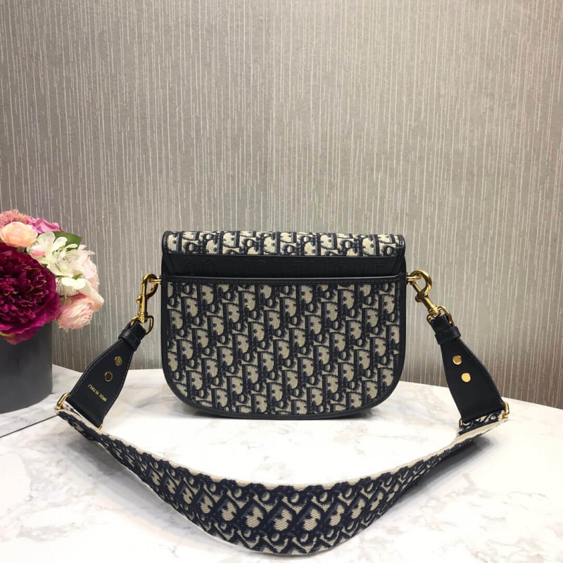 Replica Christian Dior Large Dior Bobby Bag In Blue Dior Oblique Jacquard M9320