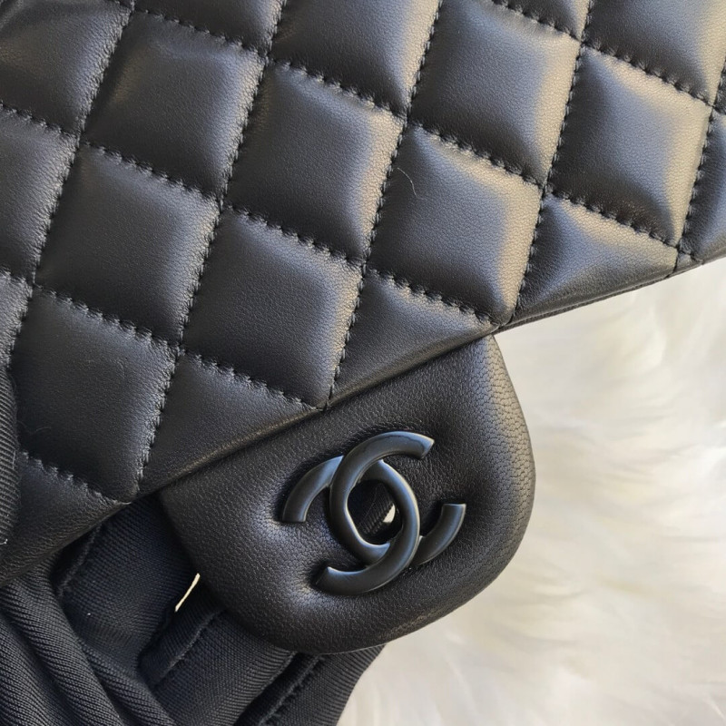 Replica Chanel Lambskin 20Cm Classic Flap Bag 1116 Black