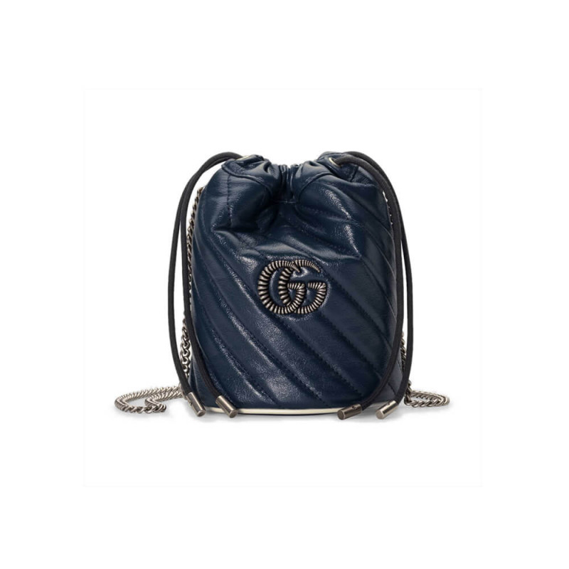 Replica Gucci Gg Marmont Mini Bucket Bag 573817 Blue