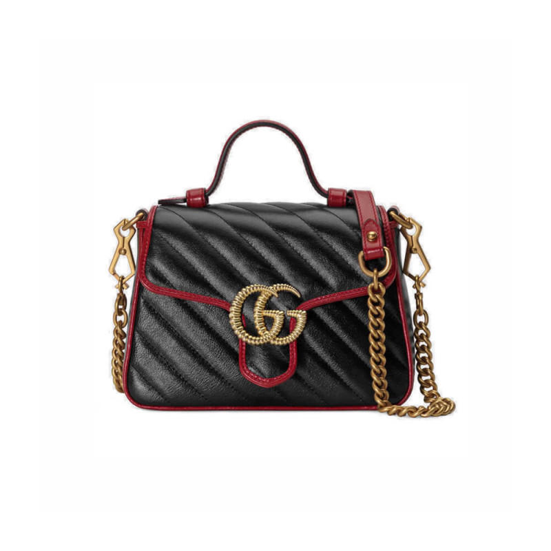 Replica Gucci Gg Marmont Mini Top Handle Bag 583571 Black