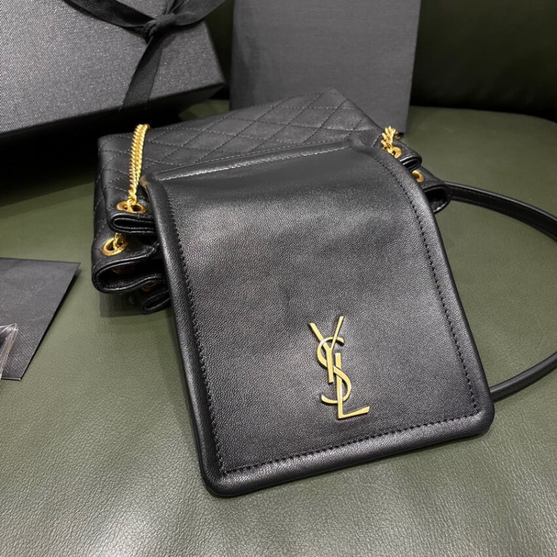Replica Saint Laurent Nolita Mini Leather Shoulder Bag 672738 Black