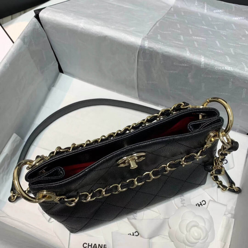 Replica Chanel Grained Calfskin Small Hobo Bag As1461